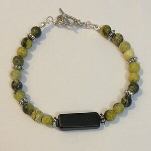 NEW Yellow Turquoise & Bloodstone crystal bracelet #3